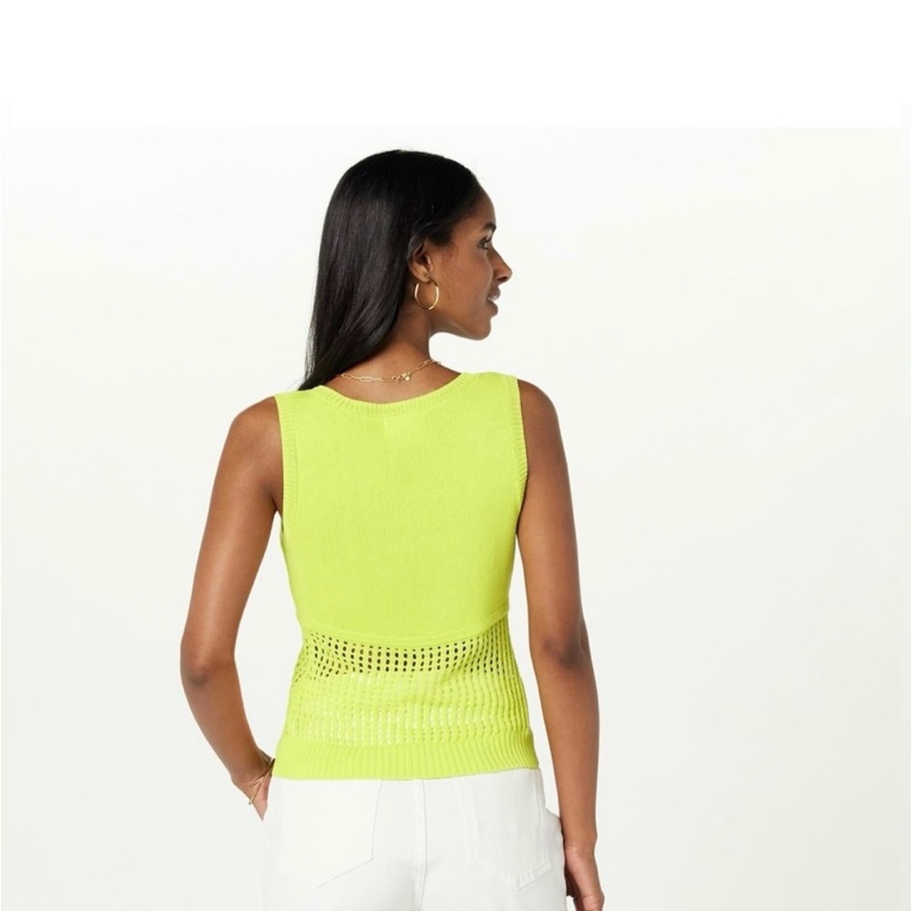 The Drop XL NWT Sulphur Spring (Neon Green) Sleeveless Knit Top - Picture 2 of 8
